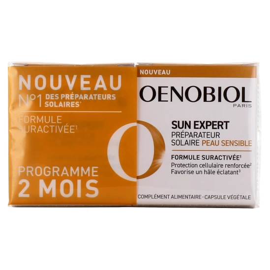 Oenobiol Sun Expert Préparation Solaire Peaux Sensibles 2x30 Capsules