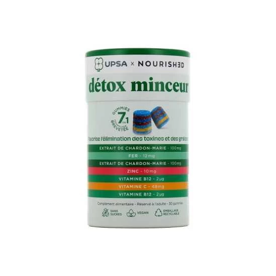 Upsa Nourished Gummies 7 En 1 Détox Minceur Boite De 30