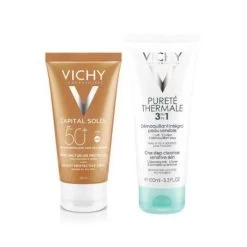 Vichy Solaires Crème Onctueuse SPF50 50Ml Et Démaquillant 100Ml Offert